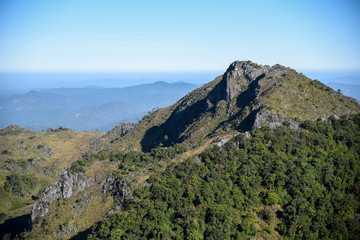 Fototapeta na wymiar Beautiful mountain landscape from top view