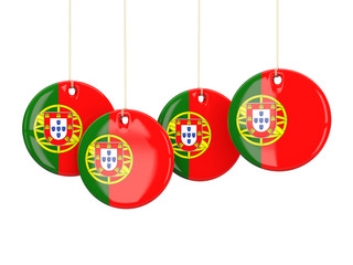 Flag of portugal, round labels