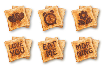 composite of grilled toast with different pattern