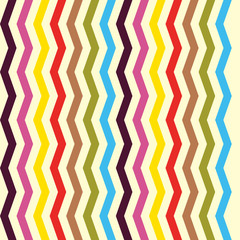  Fashion zigzag pattern in retro colors, seamless vector background 2