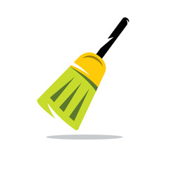 Vector Broom Cartoon Illustration.