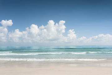 Fototapeta na wymiar Scenic sea view with azure crystal water and tropical beach
