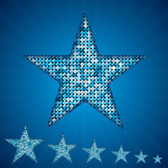 Obraz premium Vector blue star with elements of sequins.