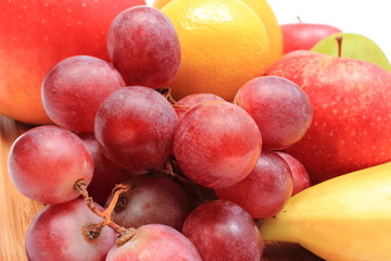 Closeup of fresh natural fruits, healthy eating