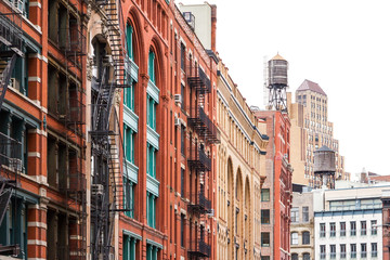Naklejka premium Block of buildings in Soho Manhattan, New York City