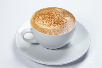 cappuccino on the white background