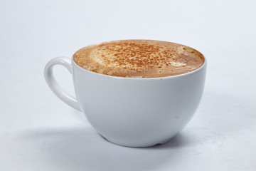 cappuccino on the white background