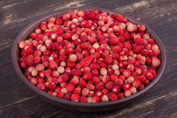Fresh, ripe strawberries , wild berry