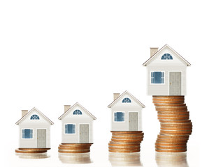 mortgage concept by money house from  coins
