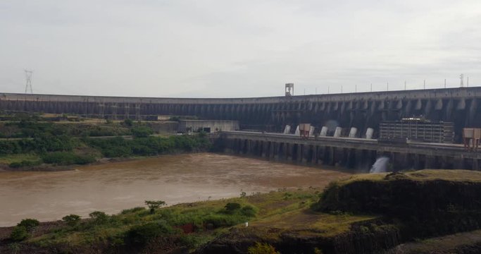 The large dam of Itaipu in Brazil