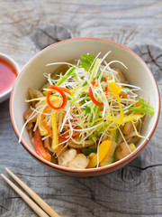 Fried noodles with meat asian style