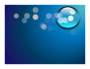 Vector of water drop on blue background with bokeh