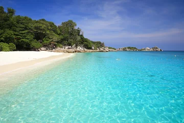 Papier Peint photo Lavable Turquoise Plage de Similan Thaïlande, eau claire de plage, île de plage