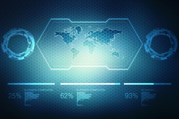 Fototapeta premium 2d illustration world map abstract background 