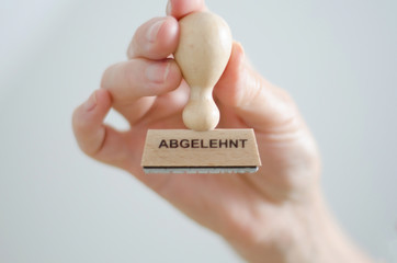 Stempel, abgelehnt, close-up