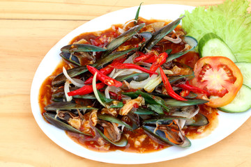 sauteed Shell with spicy sauce