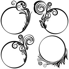 Set patterned round frames.