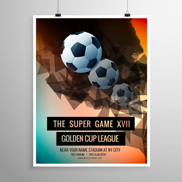 abstract football soccer game flyer template
