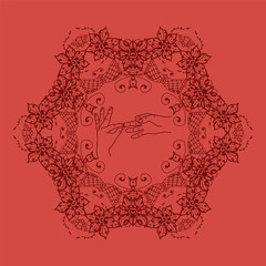 Element yoga dharmachakra mudra hands