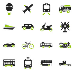 Transport types icons set