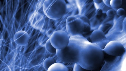 abstract blue micro distortes cells