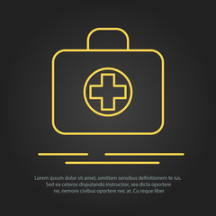 Fototapeta premium medical bag icons set on color rings