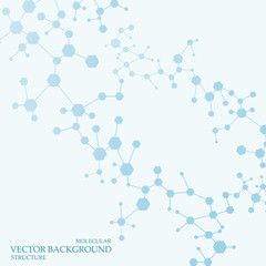 Molecule and communication with connected dots and lines. Science concept for your design.Vector illustration