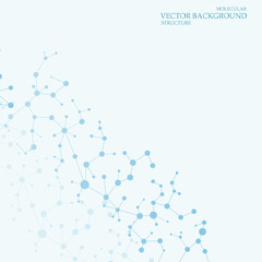 Naklejka premium Molecule and communication with connected dots and lines. Science concept for your design.Vector illustration