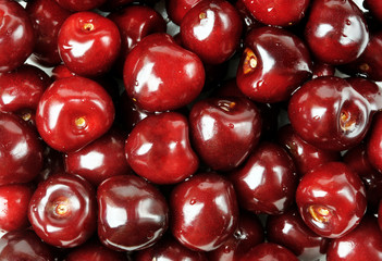 background of fresh cherries