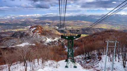 The beautiful of panoramic view of Mt.Showa Shinzan, The great alive volcano in Hokkaido Japan.