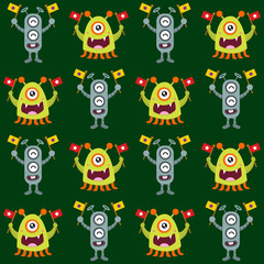 Cute Monster Seamless
