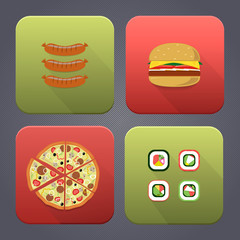 dishes icon set