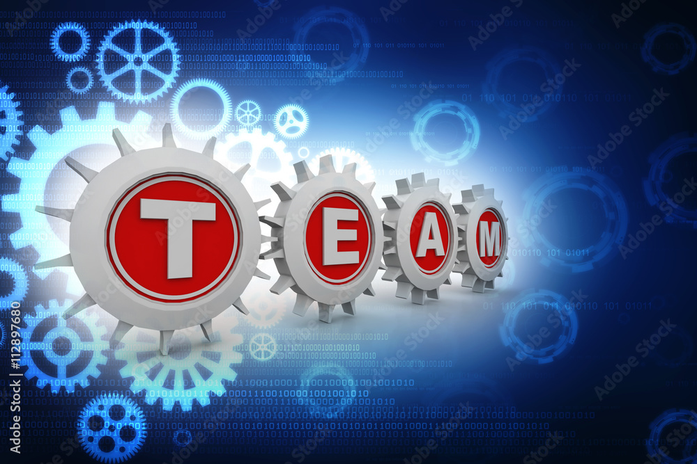 Poster 3d rendering text team
