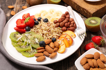 breakfast with quinoa and fruits