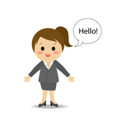 Vector of happy businesswoman