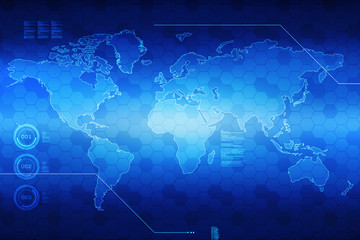 Obraz premium 2d illustration world map abstract background 