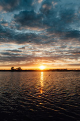 Fototapeta na wymiar Landscape of river with beautiful sunset