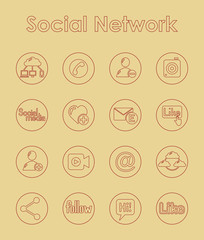Set of social network simple icons