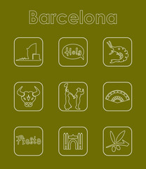 Set of Barcelona simple icons
