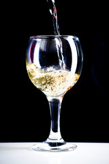 White wine pouring
