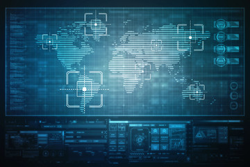 2d illustration world map abstract background
