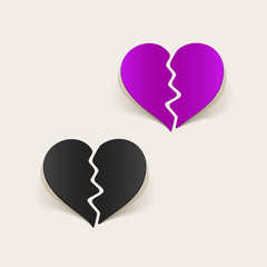 realistic design element: broken heart