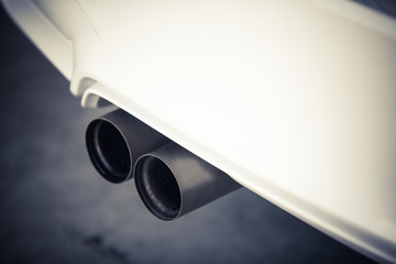 Car double exhaust