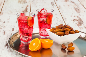 Rooh Afza syrup and dates