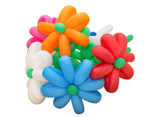 colorful bunch of balloons isolated on white background