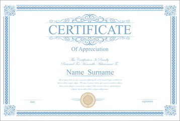 Retro vintage certificate or diploma template  - obrazy, fototapety, plakaty