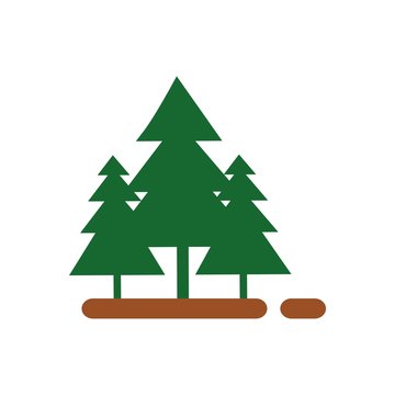 Logo abstract forest spruce pine green vector