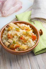 Quinoa salad with vegetables.Superfoods concept