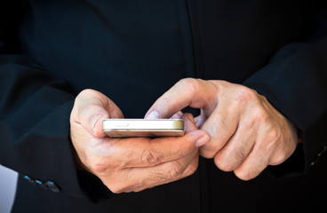 Business man using smartphone