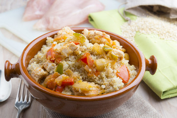 Quinoa salad with vegetables.Superfoods concept